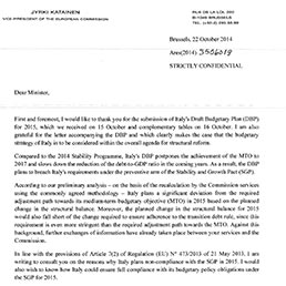 Lettera Ue: l'Italia devia dagli obiettivi di bilancio ...